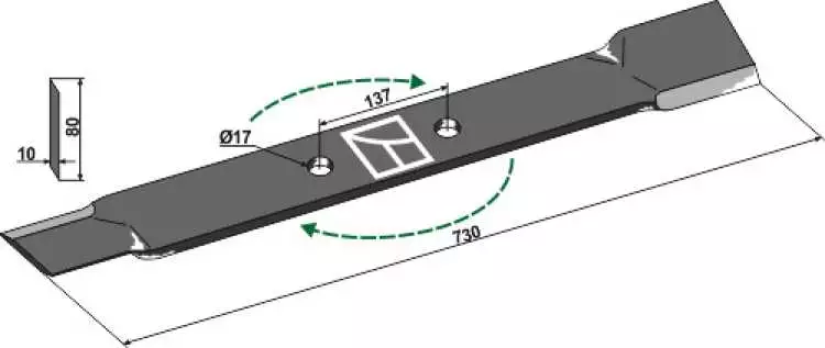 Mähermesser 730mm - rechts